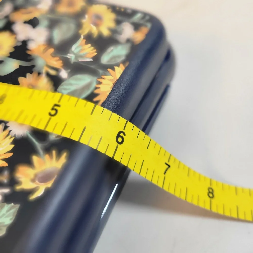 Vera Bradley Tupperware Sunflower Sandwich Keeper Navy Blue Floral Lunch 6in